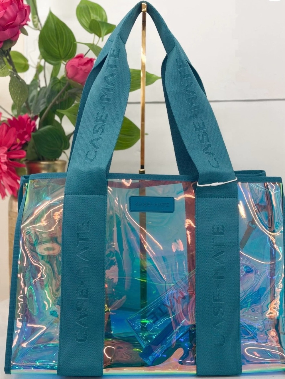 case-mate Teal Holographic Tote
